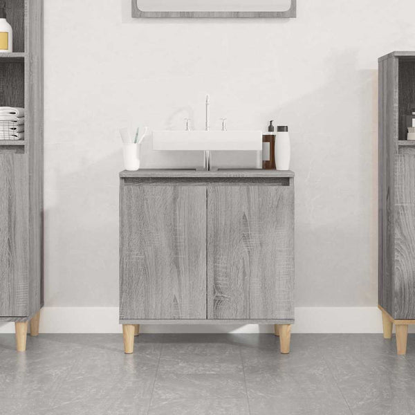 Waschbeckenunterschrank Grau Sonoma 58x60 cm
