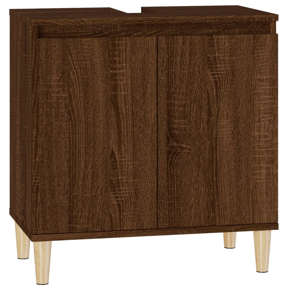 Waschbeckenunterschrank Braun Eichen-Optik 58 cm