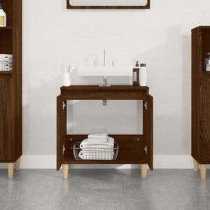 Waschbeckenunterschrank Braun Eichen-Optik 58 cm
