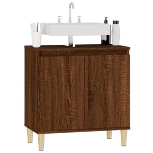 Waschbeckenunterschrank Braun Eichen-Optik 58 cm
