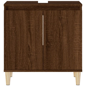 Waschbeckenunterschrank Braun Eichen-Optik 58 cm