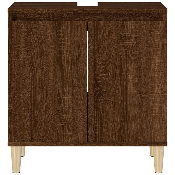 Waschbeckenunterschrank Braun Eichen-Optik 58 cm