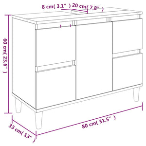 Waschbeckenunterschrank Weiß 80x60 cm