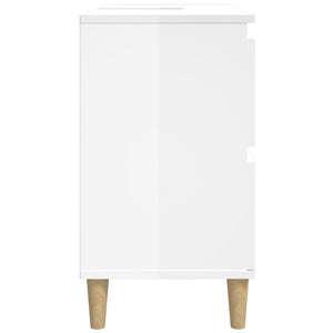 Hochglanz Waschbeckenunterschrank Weiß 80cm