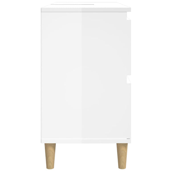 Hochglanz Waschbeckenunterschrank Weiß 80cm