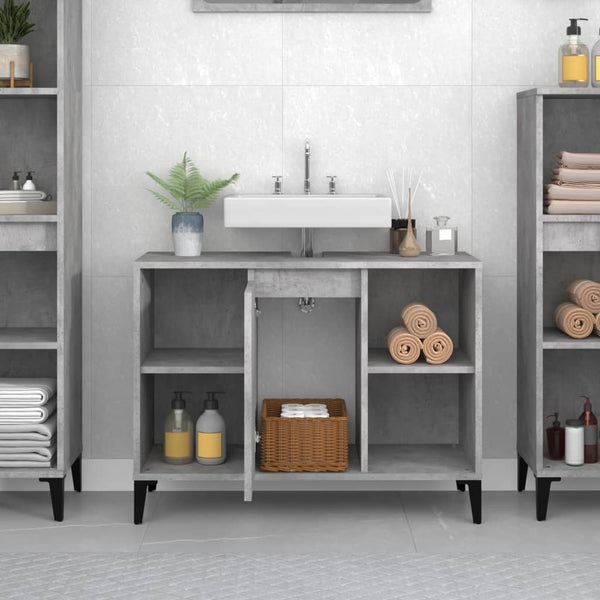 Waschbeckenunterschrank Betongrau 80 cm