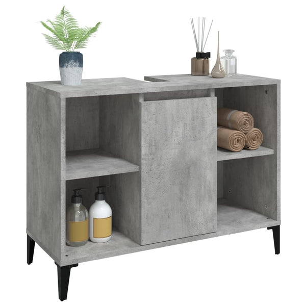 Waschbeckenunterschrank Betongrau 80 cm