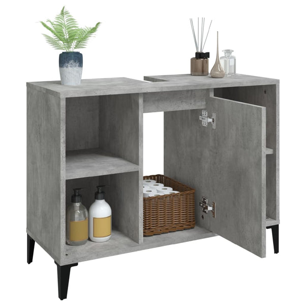 Waschbeckenunterschrank Betongrau 80 cm