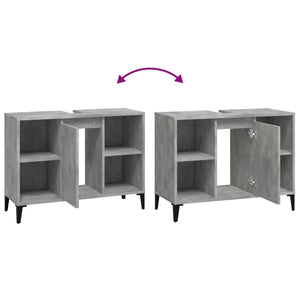 Waschbeckenunterschrank Betongrau 80 cm