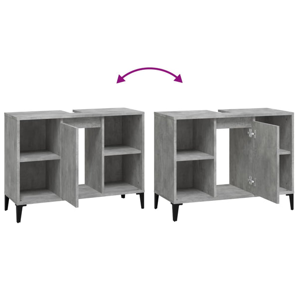 Waschbeckenunterschrank Betongrau 80 cm