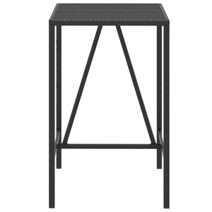 Schwarzer Bartisch mit Glasplatte 70x70x110 cm