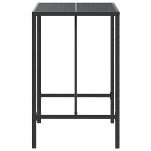 Schwarzer Bartisch mit Glasplatte 70x70x110 cm