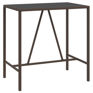 Bartisch Braun mit Glasplatte 110x70x110 cm