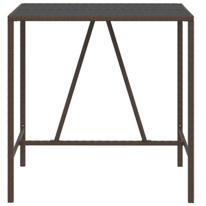 Bartisch Braun mit Glasplatte 110x70x110 cm
