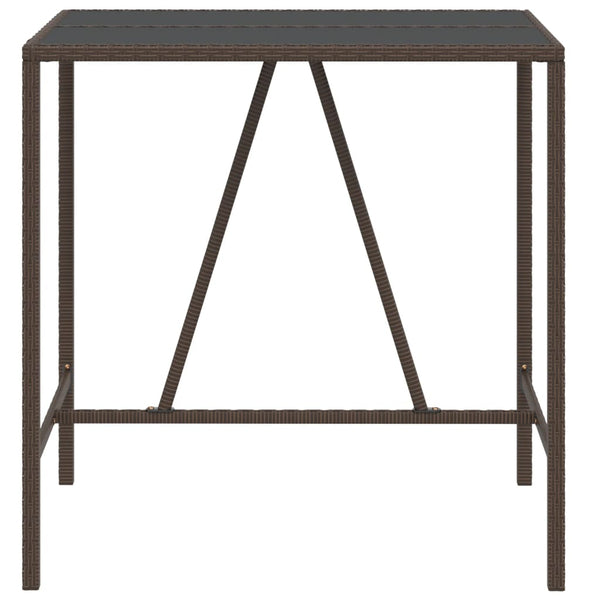 Bartisch Braun mit Glasplatte 110x70x110 cm