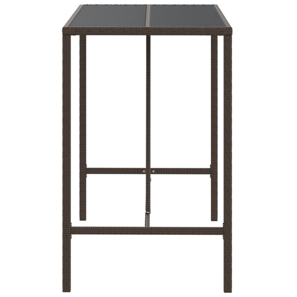 Bartisch Braun mit Glasplatte 110x70x110 cm