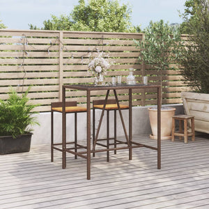 Bartisch Braun mit Glasplatte 110x70x110 cm