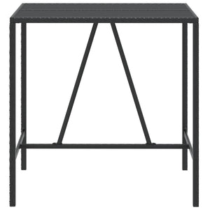 Schwarzer Bartisch mit Glasplatte 110x70x110 cm