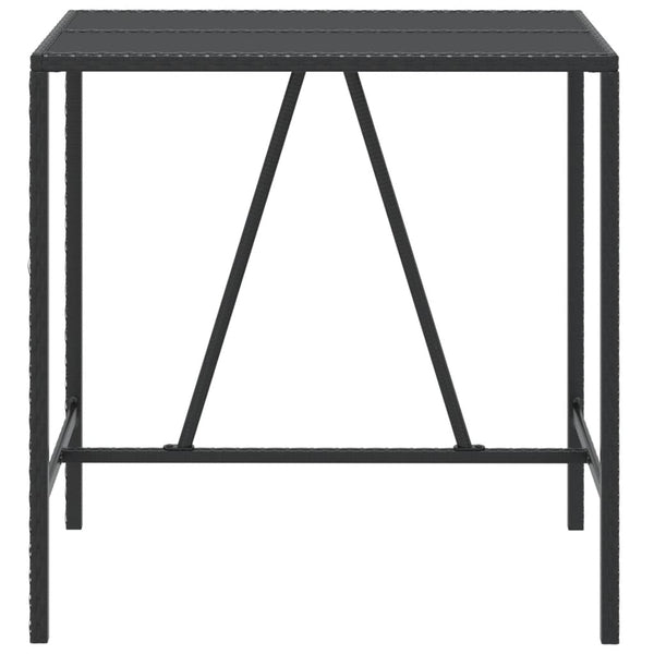Schwarzer Bartisch mit Glasplatte 110x70x110 cm