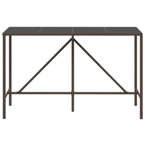 Bartisch Braun mit Glasplatte 180x70x110 cm