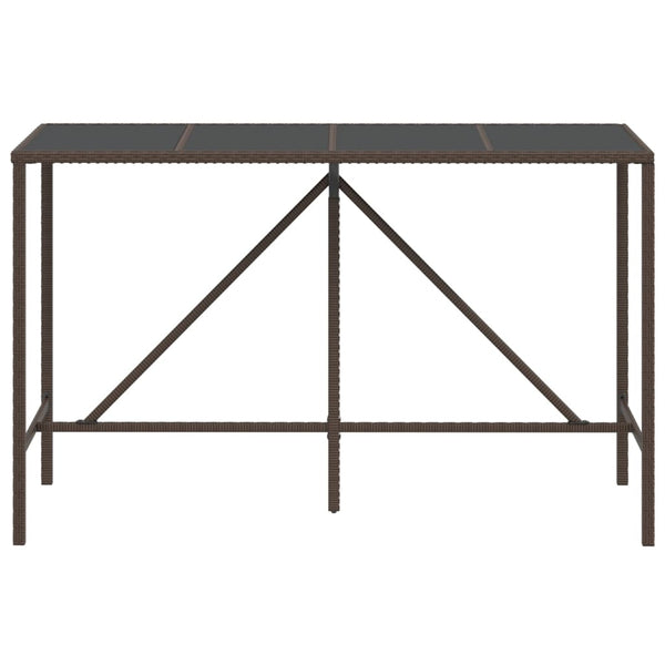 Bartisch Braun mit Glasplatte 180x70x110 cm