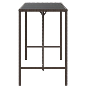 Bartisch Braun mit Glasplatte 180x70x110 cm