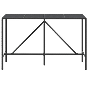 Schwarzer Bartisch mit Glasplatte 180x70x110 cm