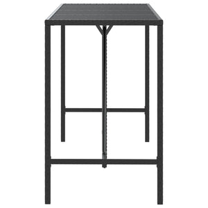 Schwarzer Bartisch mit Glasplatte 180x70x110 cm