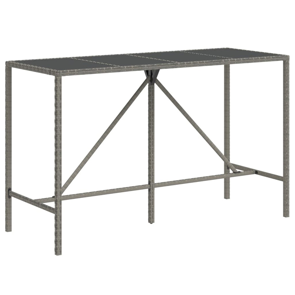 Bartisch Grau Poly Rattan 180x70x110 cm