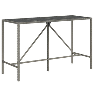 Bartisch Grau Poly Rattan 180x70x110 cm