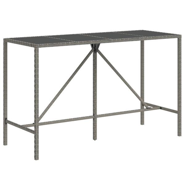 Bartisch Grau Poly Rattan 180x70x110 cm