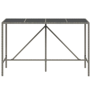 Bartisch Grau Poly Rattan 180x70x110 cm