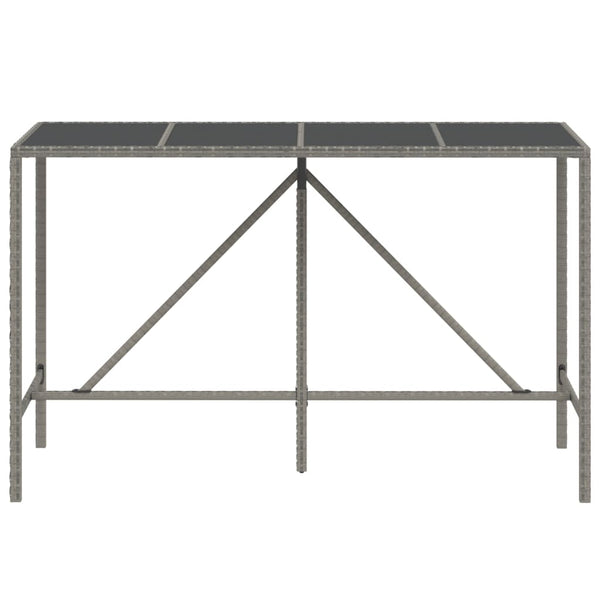 Bartisch Grau Poly Rattan 180x70x110 cm