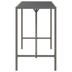 Bartisch Grau Poly Rattan 180x70x110 cm