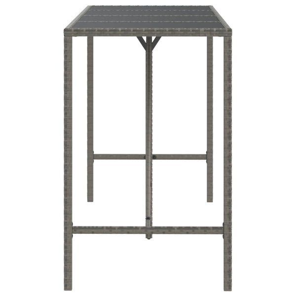 Bartisch Grau Poly Rattan 180x70x110 cm