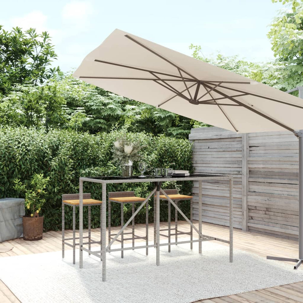 Bartisch Grau Poly Rattan 180x70x110 cm