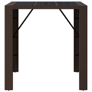 Bartisch Braun mit Glasplatte 105x80x110 cm