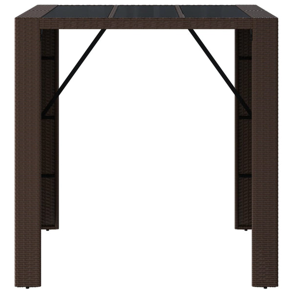 Bartisch Braun mit Glasplatte 105x80x110 cm