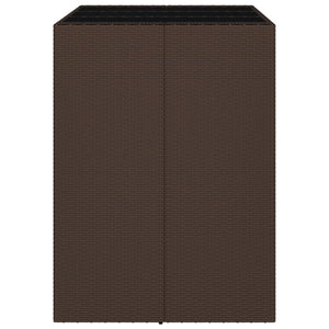 Bartisch Braun mit Glasplatte 105x80x110 cm
