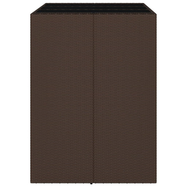 Bartisch Braun mit Glasplatte 105x80x110 cm