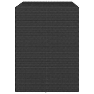 vidaXL Table de bar avec plateau en verre Noir 105x80x110 cm Résine tressée