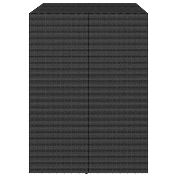 vidaXL Table de bar avec plateau en verre Noir 105x80x110 cm Résine tressée