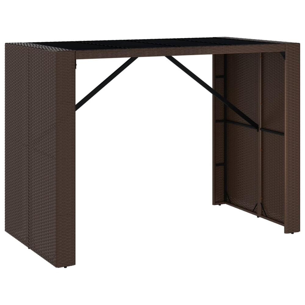 Bartisch Braun Poly Rattan 145x80x110 cm