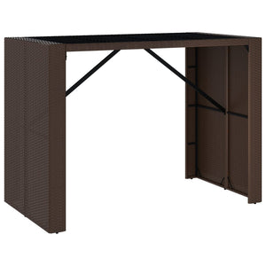 Bartisch Braun Poly Rattan 145x80x110 cm
