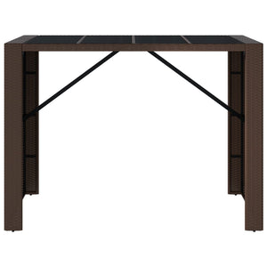 Bartisch Braun Poly Rattan 145x80x110 cm