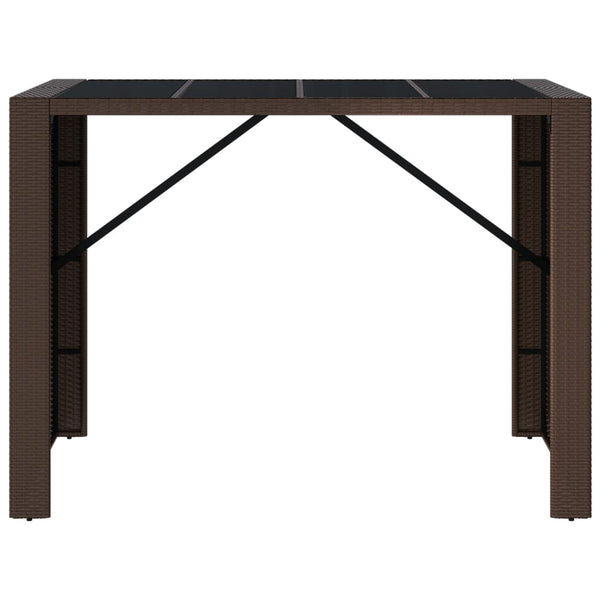 Bartisch Braun Poly Rattan 145x80x110 cm
