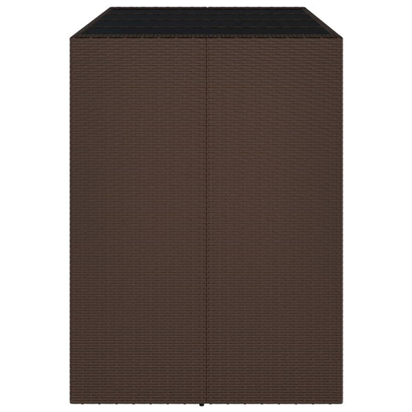 Bartisch Braun Poly Rattan 145x80x110 cm
