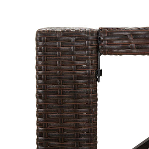 Bartisch Braun Poly Rattan 145x80x110 cm