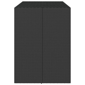 vidaXL Table de bar avec plateau en verre Noir 145x80x110 cm Résine tressée