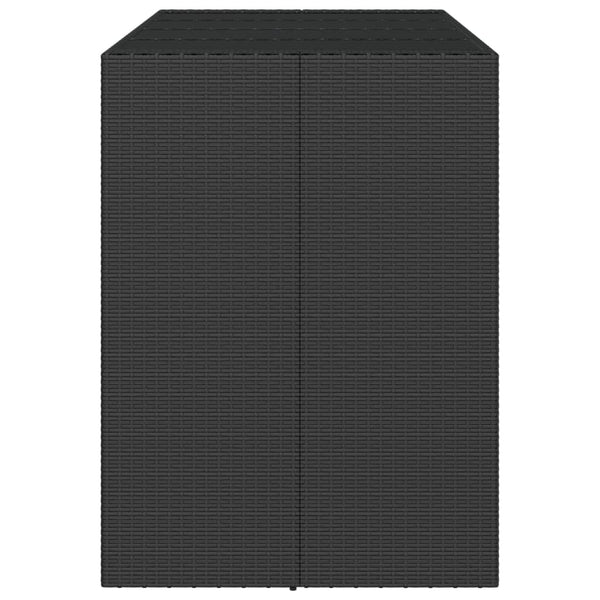 vidaXL Table de bar avec plateau en verre Noir 145x80x110 cm Résine tressée